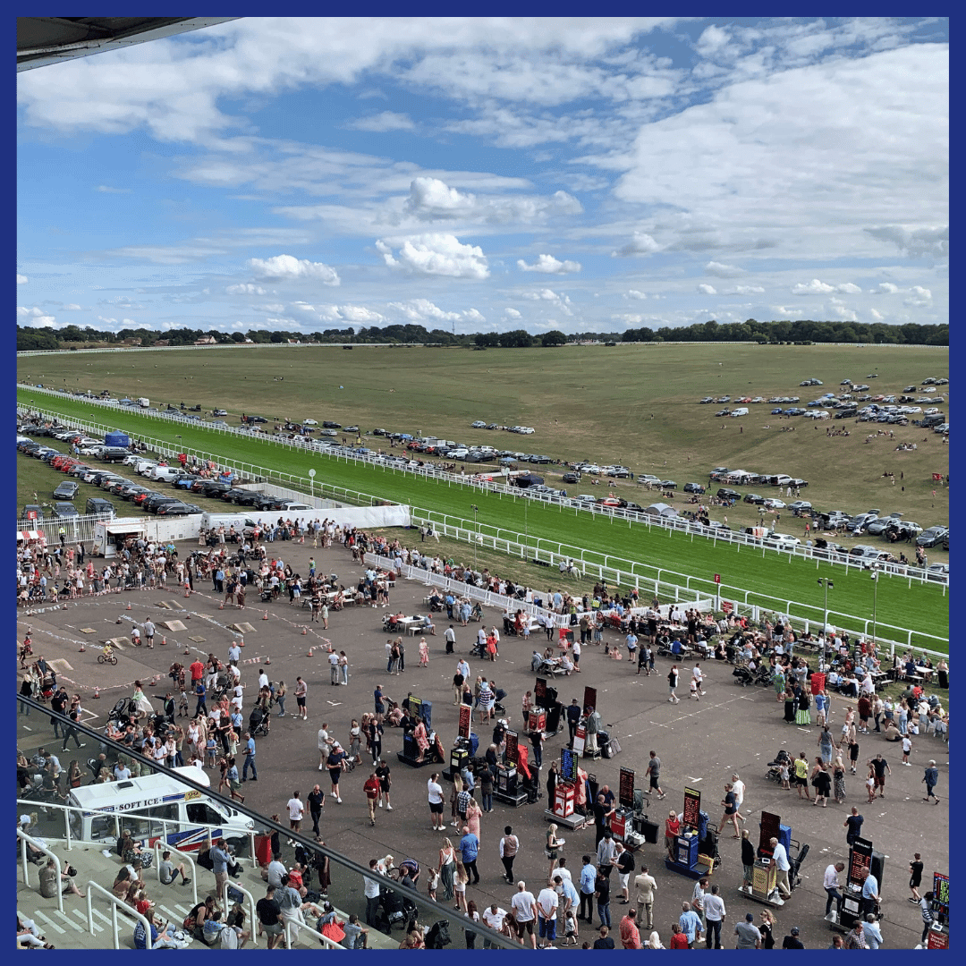 View from Epsom Downs Racecourse hospitality box